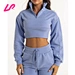 Stay comfy and stylish in our cropped quarter zip sweatshirt. Made from soft, durable materials, it's perfect for casual wear. Shop now!
